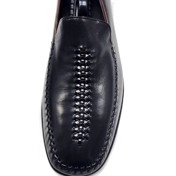 COLE HAAN JUSTINA BROWN LEATHER WOVEN MOC-TOE LOAFERS WOMEN'S SIZE 10 VGUC - Picture 4 of 16